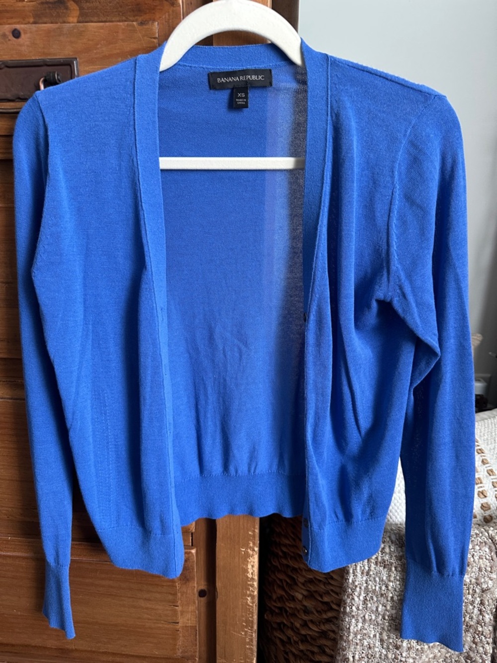Banana Republic Blue Open-Front Cardigan